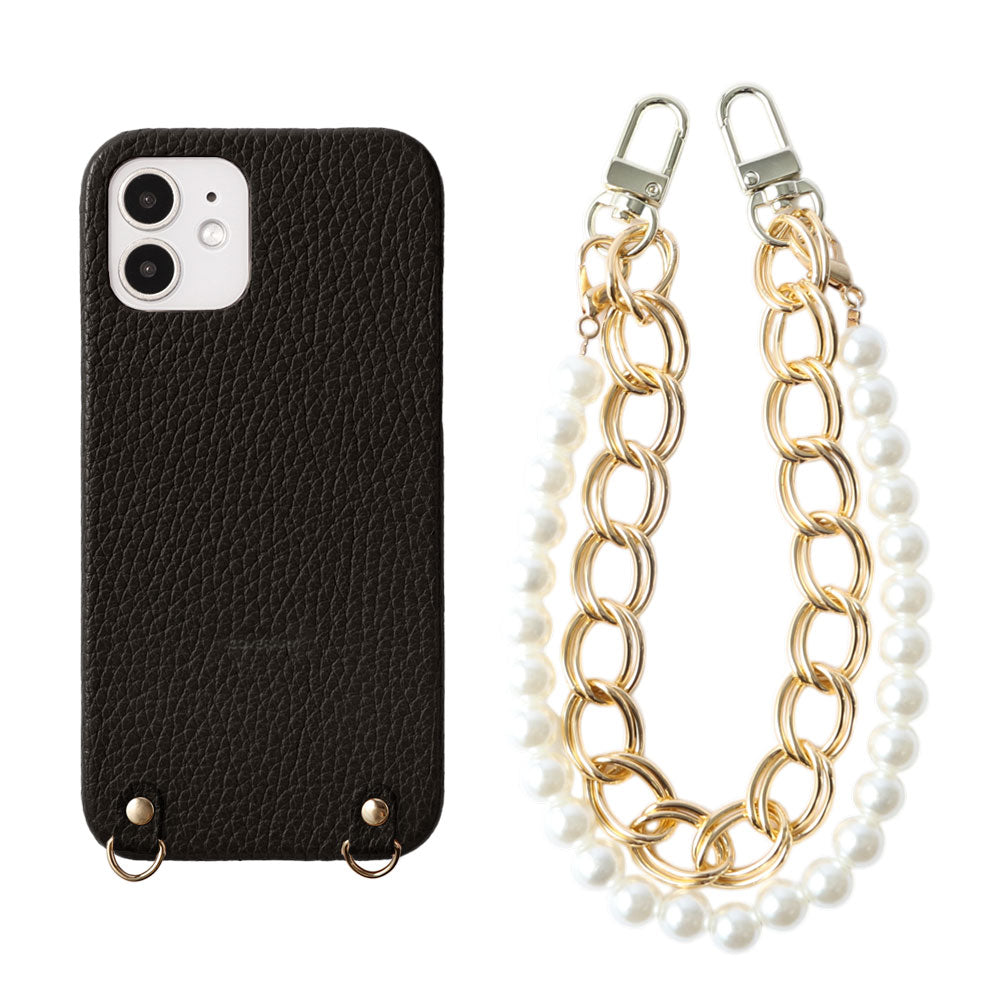 Genuine Leather 32 Colors Italian Shrink Leather with Pearl Chain Hand Strap Back Case for Google Pixel Series