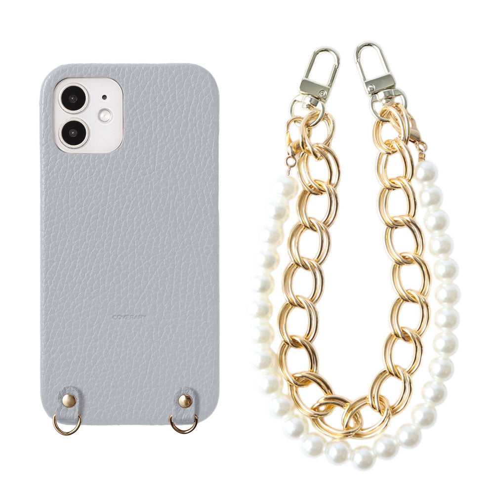 Genuine Leather 32 Colors Italian Shrink Leather with Pearl Chain Hand Strap Back Case for Google Pixel Series