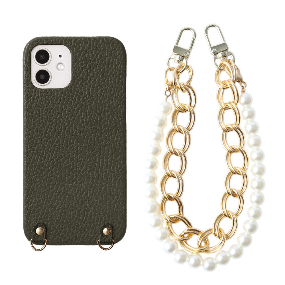Genuine Leather 32 Colors Italian Shrink Leather with Pearl Chain Hand Strap Back Case for Google Pixel Series