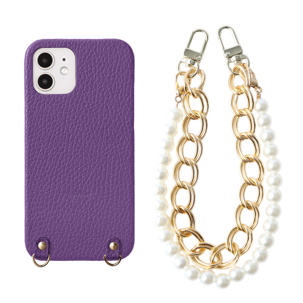 Genuine Leather 32 Colors Italian Shrink Leather with Pearl Chain Hand Strap Back Case for Google Pixel Series