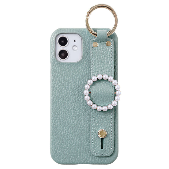 Genuine leather 32 colors Italian shrink leather pearl buckle with hand belt back case AQUOS series