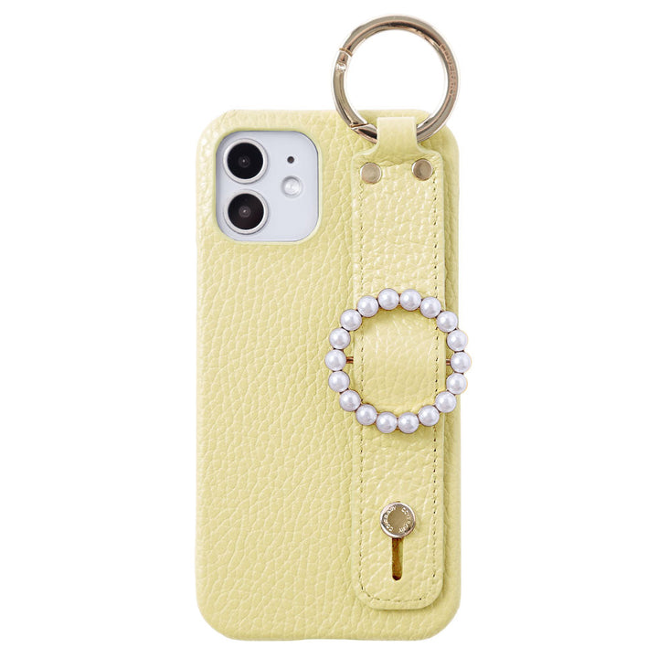 Genuine leather 32 colors Italian shrink leather pearl buckle with hand belt back case AQUOS series