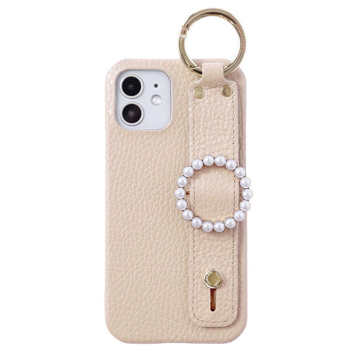 Genuine leather 32 colors Italian shrink leather pearl buckle with hand belt back case AQUOS series