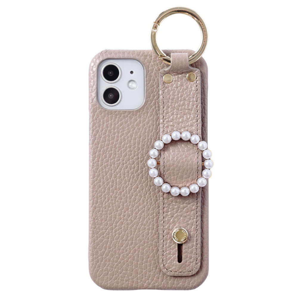 Genuine leather 32 colors Italian shrink leather pearl buckle with hand belt back case AQUOS series