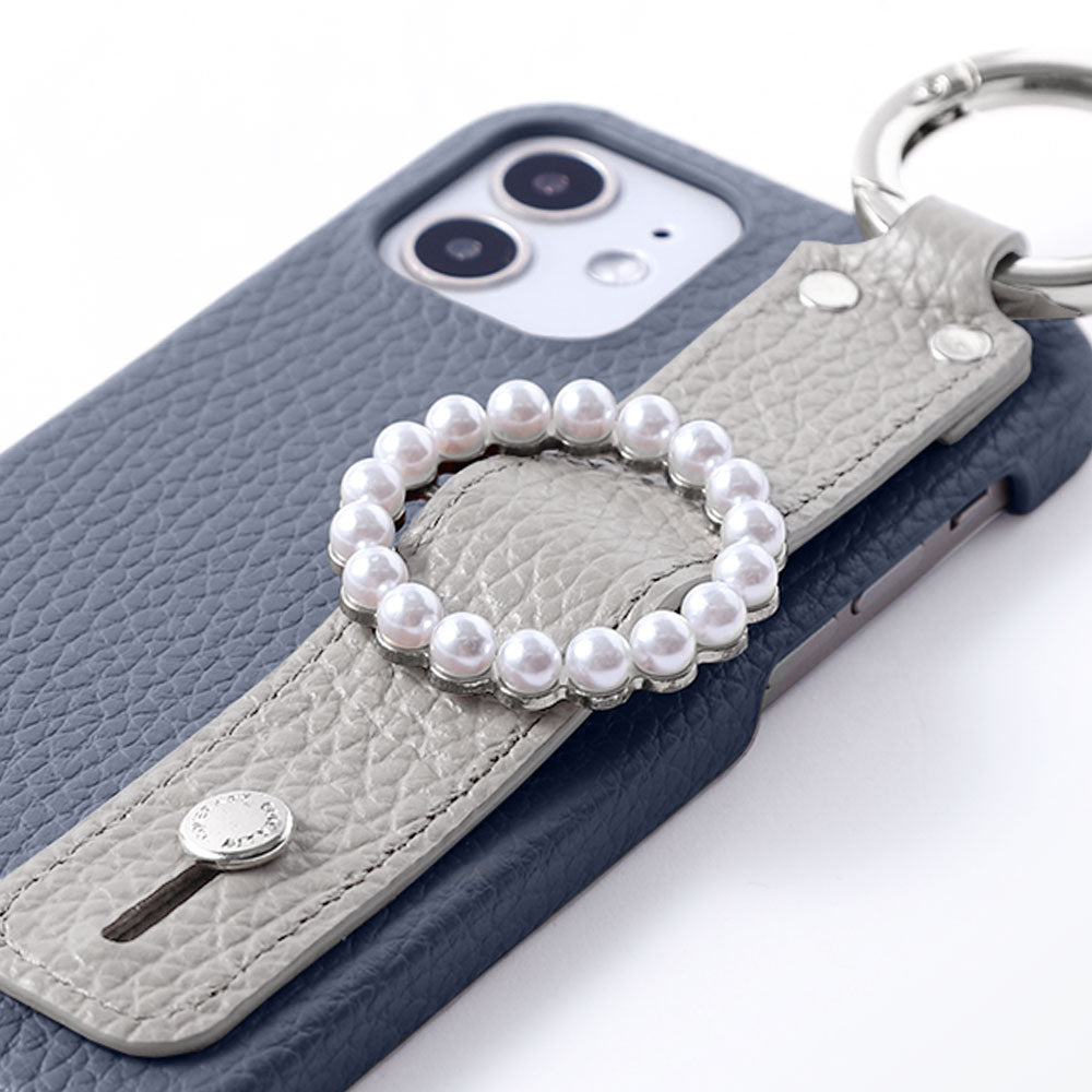 Genuine leather 32 colors Italian shrink leather pearl buckle with hand belt back case AQUOS series