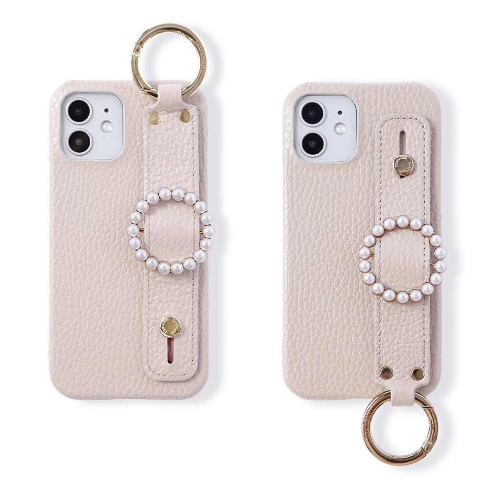 Genuine leather 32 colors Italian shrink leather pearl buckle with hand belt back case Google Pixel series