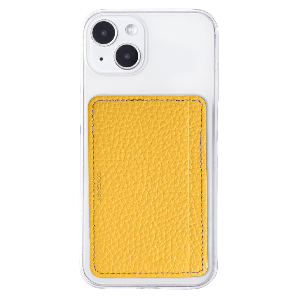 Étui transparent en cuir véritable 32 couleurs cuir italien grainé avec poche de rangement pour cartes et coque arrière