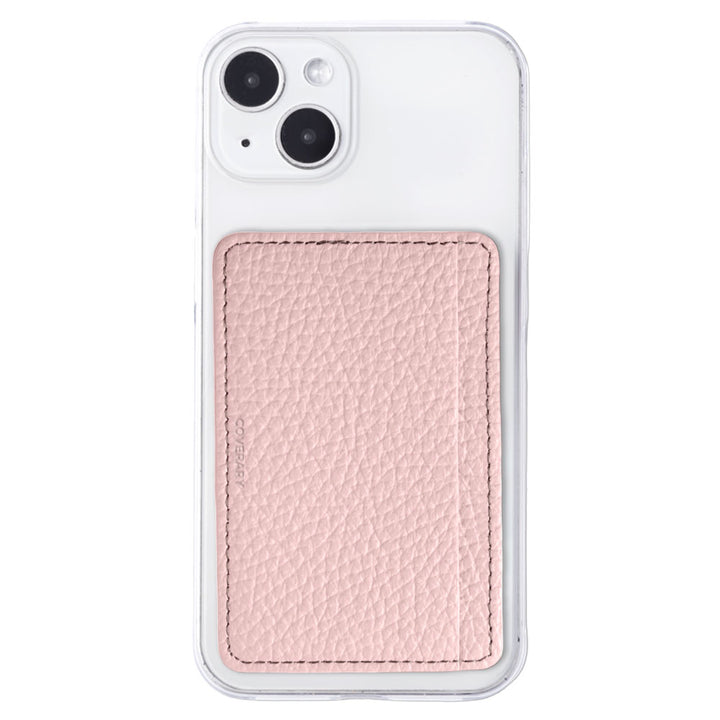 Étui transparent en cuir véritable 32 couleurs cuir italien grainé avec poche de rangement pour cartes et coque arrière