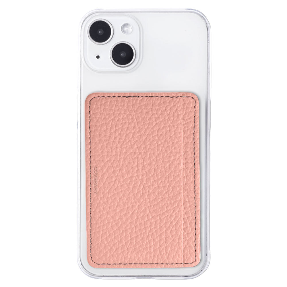 Étui transparent en cuir véritable 32 couleurs cuir italien grainé avec poche de rangement pour cartes et coque arrière