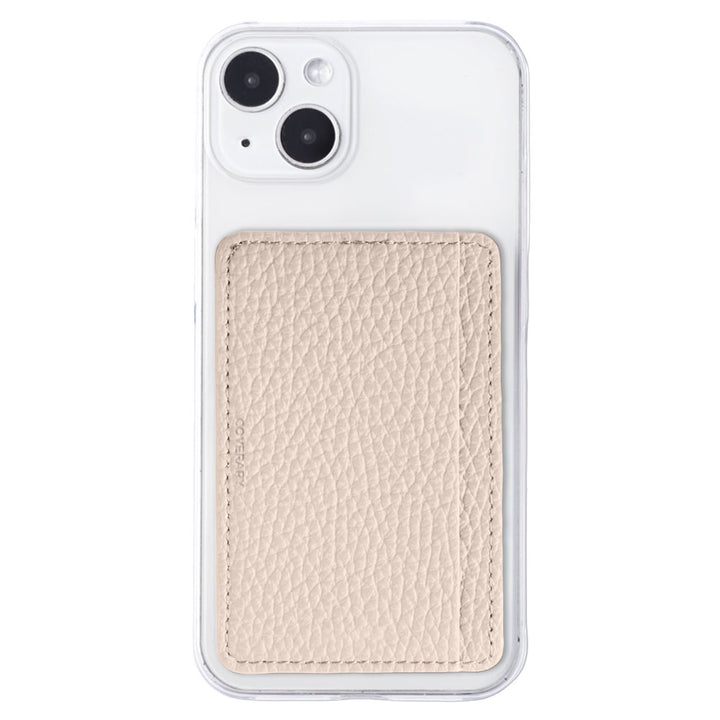 Étui transparent en cuir véritable 32 couleurs cuir italien grainé avec poche de rangement pour cartes et coque arrière