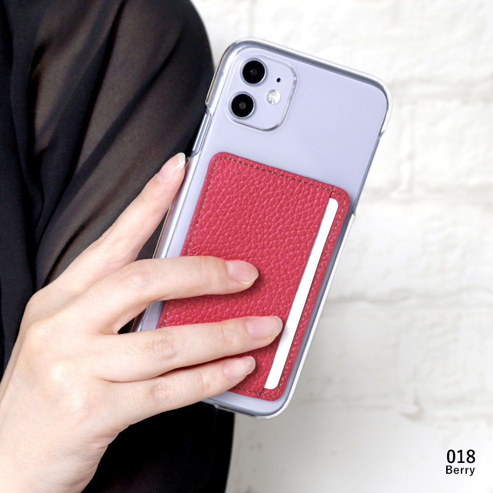 Étui transparent en cuir véritable 32 couleurs cuir italien grainé avec poche de rangement pour cartes et coque arrière