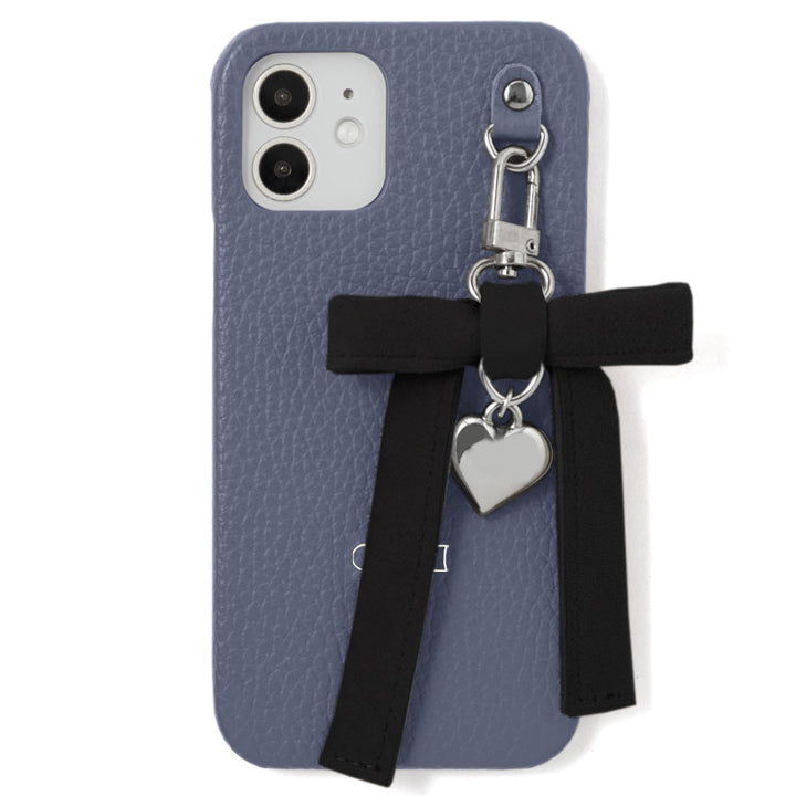 Genuine leather 32 colors Italian shrink leather heart ribbon charm back case Galaxy series