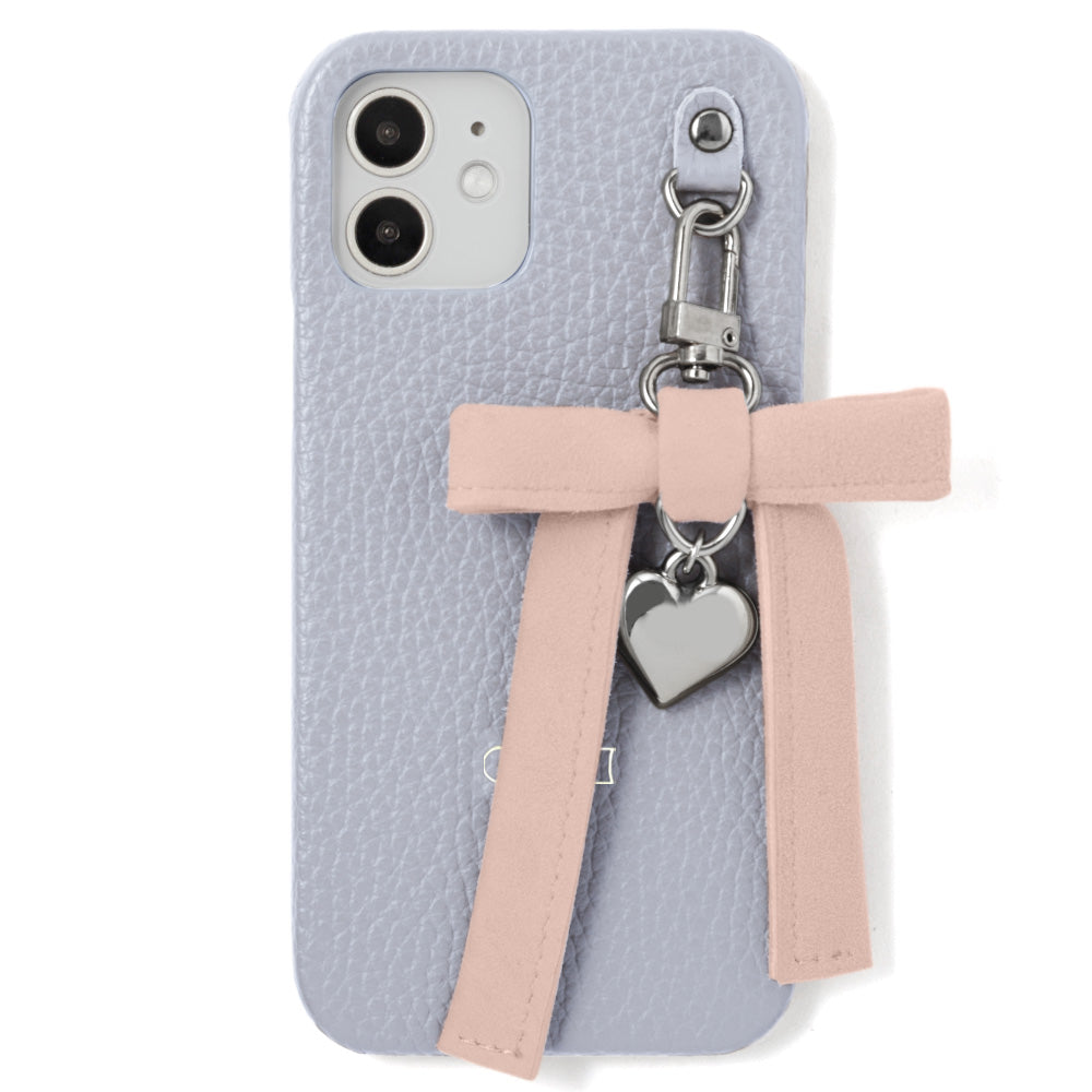 Genuine leather 32 colors Italian shrink leather heart ribbon charm back case Xperia series