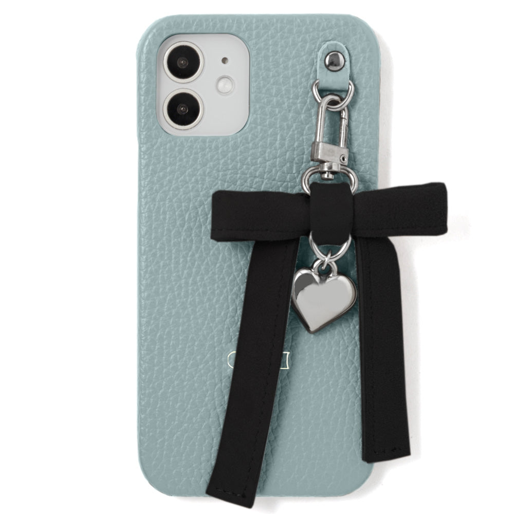 Genuine leather 32 colors Italian shrink leather heart ribbon charm back case Galaxy series