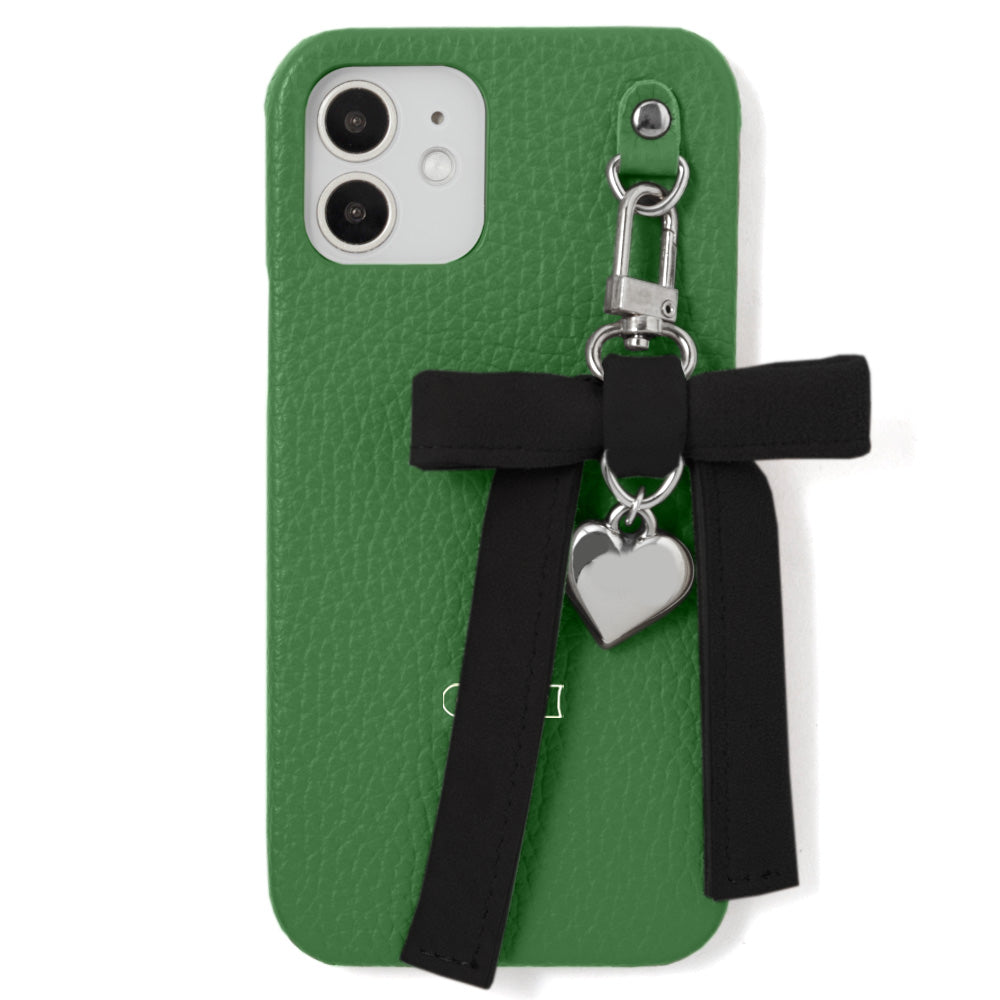 Genuine leather 32 colors Italian shrink leather heart ribbon charm back case Xperia series