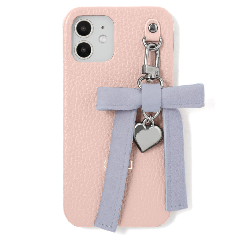 Genuine leather 32 colors Italian shrink leather heart ribbon charm back case Xperia series