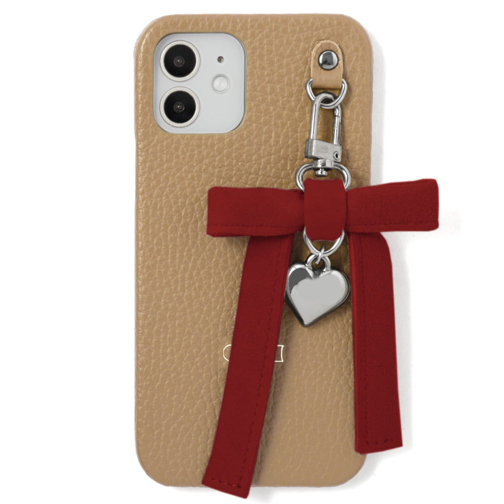 Genuine leather 32 colors Italian shrink leather heart ribbon charm back case Galaxy series