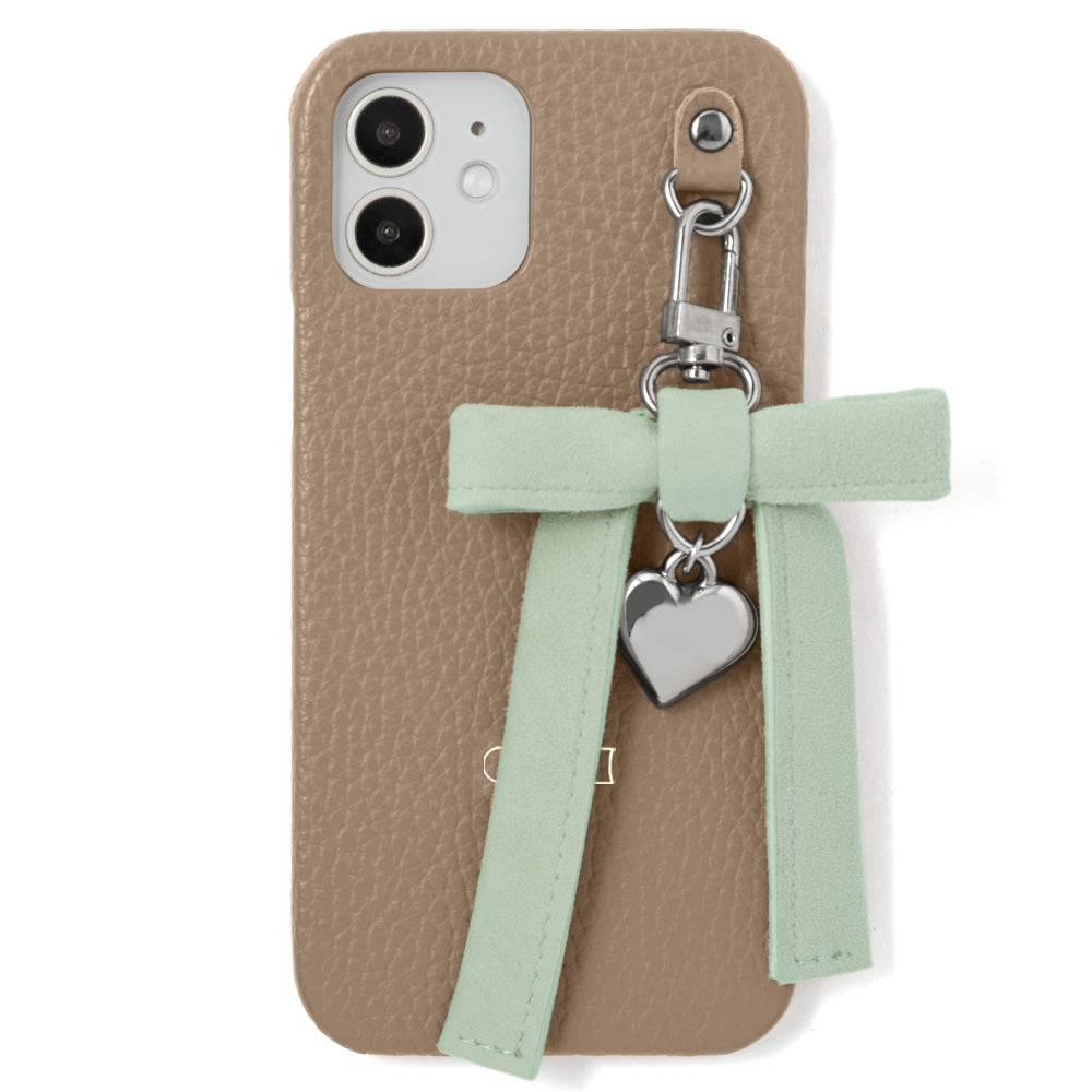 Genuine leather 32 colors Italian shrink leather heart ribbon charm back case Galaxy series