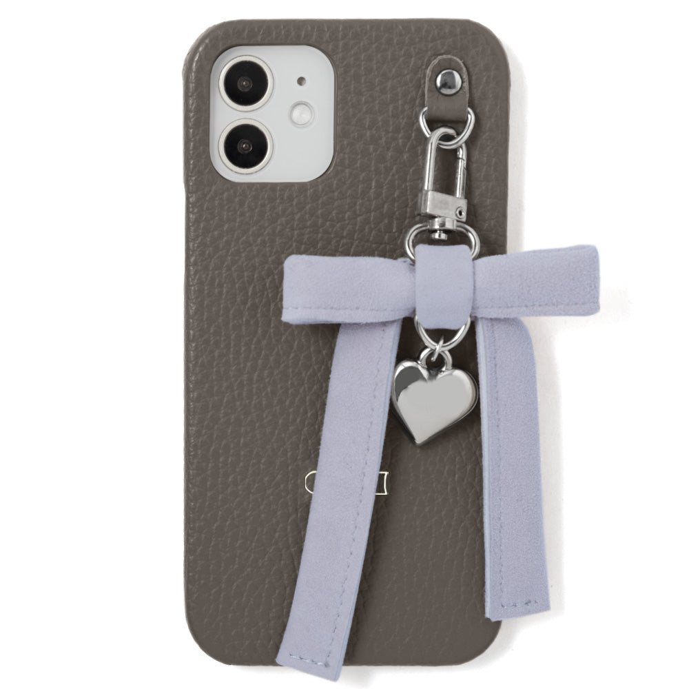 Genuine leather 32 colors Italian shrink leather heart ribbon charm back case Xperia series