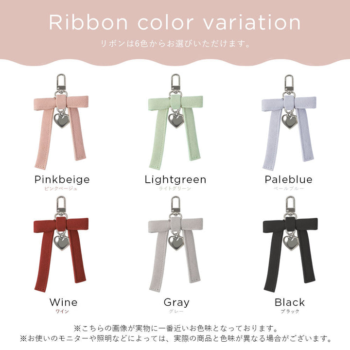 Genuine leather 32 colors Italian shrink leather heart ribbon charm back case AQUOS series