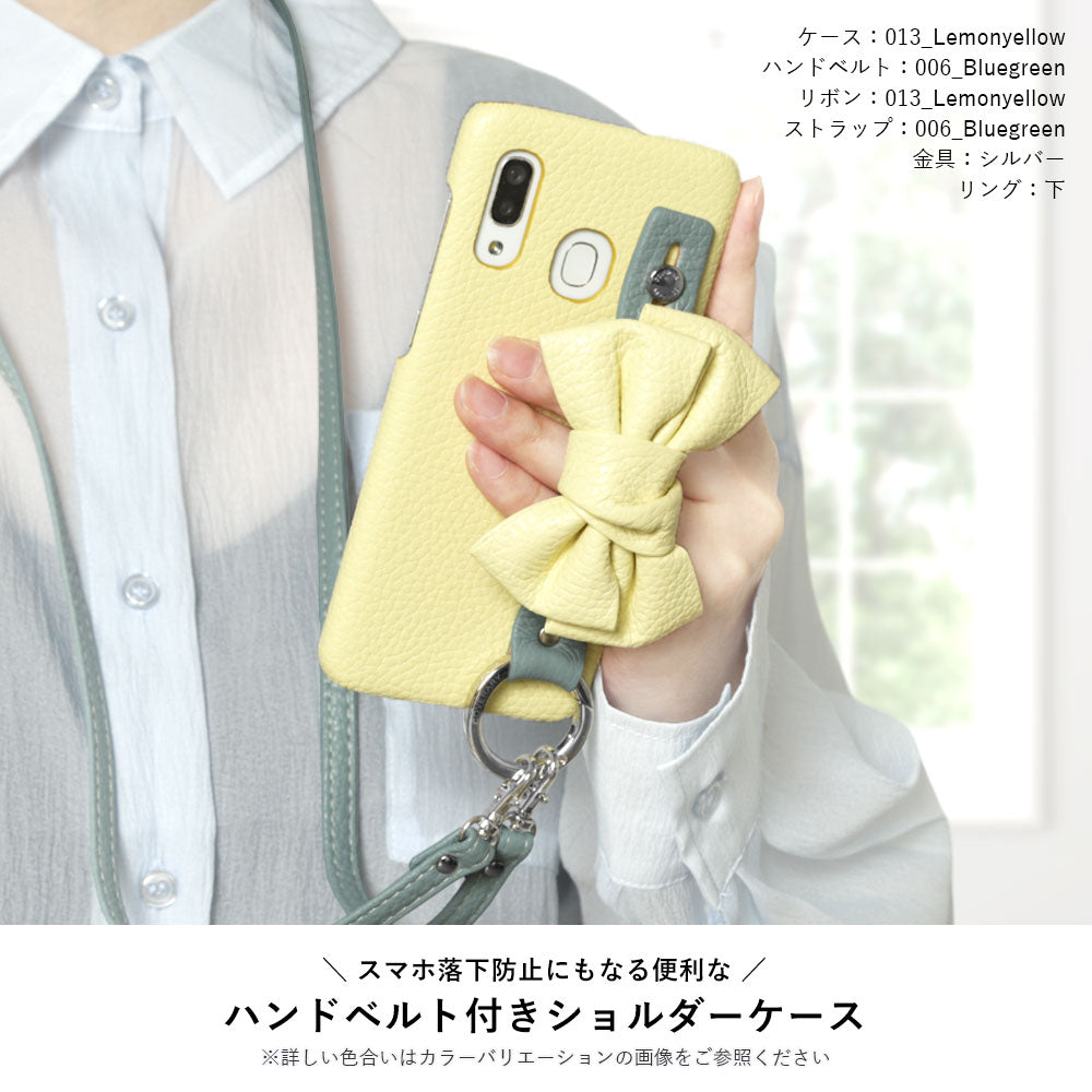 Genuine leather 32 colors Italian shrink leather double ribbon hand belt & shoulder strap attached back case for iPhone series