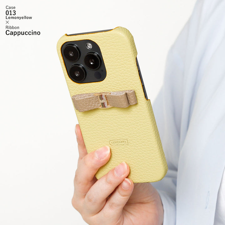 Cuir véritable 32 couleurs cuir italien grainé simple décoration ruban coque arrière