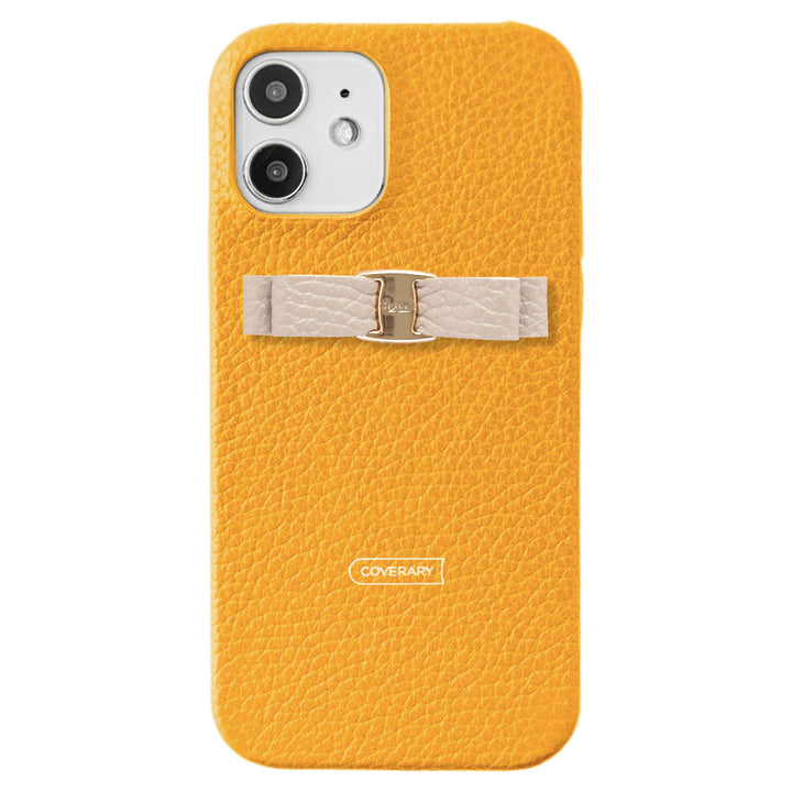 Genuine leather 32 colors Italian shrink leather simple ribbon decoration back case Xperia series