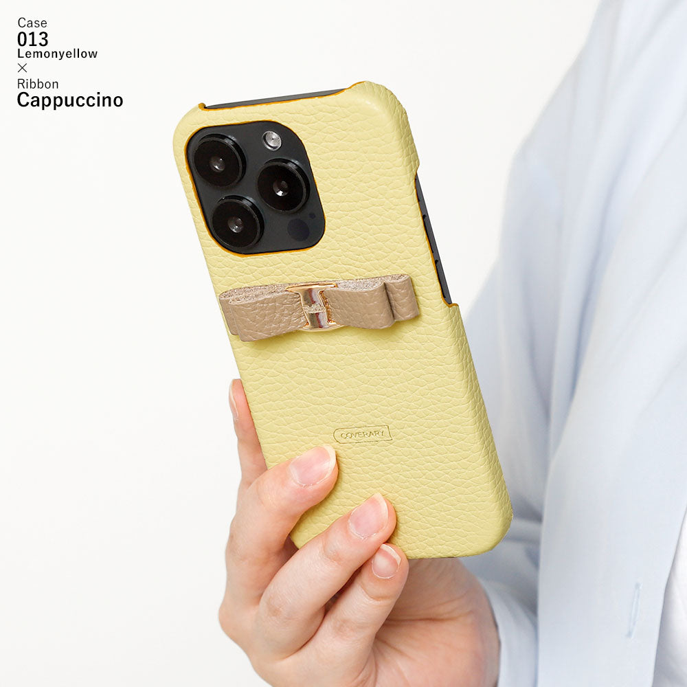 本革 32色 イタリアンシュリンクレザー シンプルリボンデコ 背面ケース AQUOSシリーズ