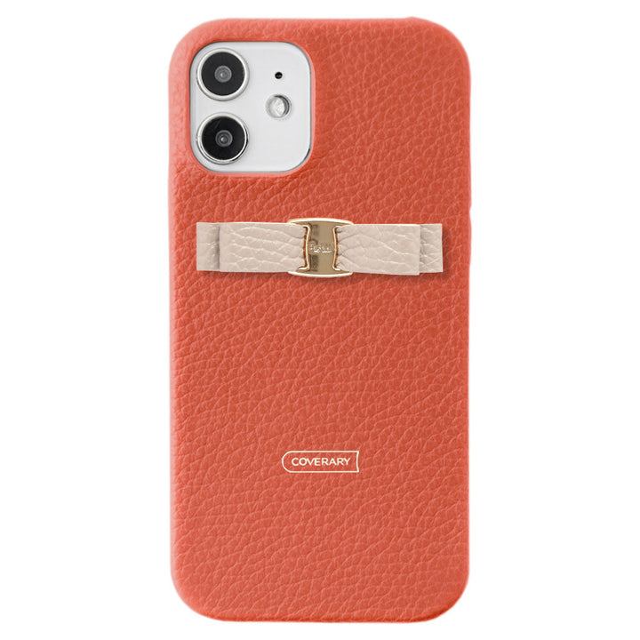 本革 32色 イタリアンシュリンクレザー シンプルリボンデコ 背面ケース iPhoneシリーズ