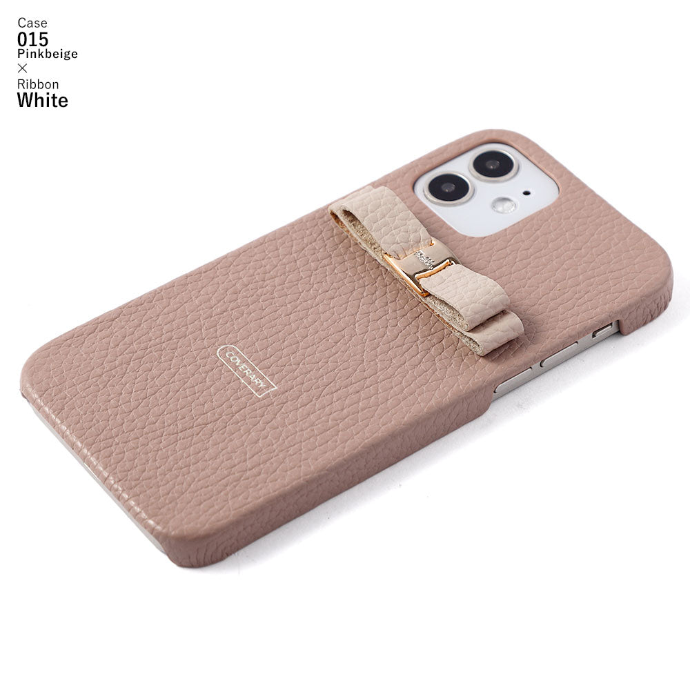 本革 32色 イタリアンシュリンクレザー シンプルリボンデコ 背面ケース iPhoneシリーズ