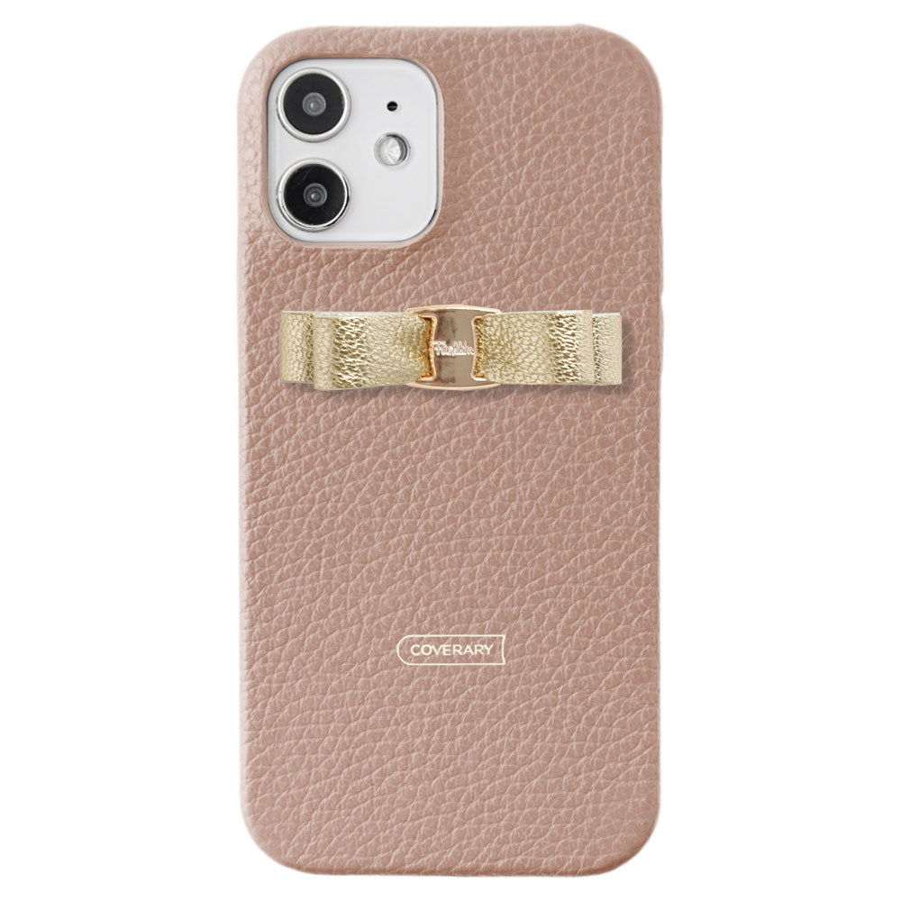 Genuine leather 32 colors Italian shrink leather shiny ribbon decoration back case iPhone series