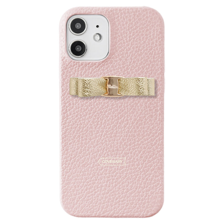 本革 32色 イタリアンシュリンクレザー シャイニーリボンデコ 背面ケース