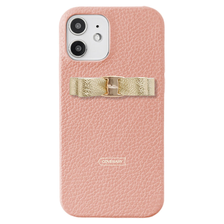 本革 32色 イタリアンシュリンクレザー シャイニーリボンデコ 背面ケース