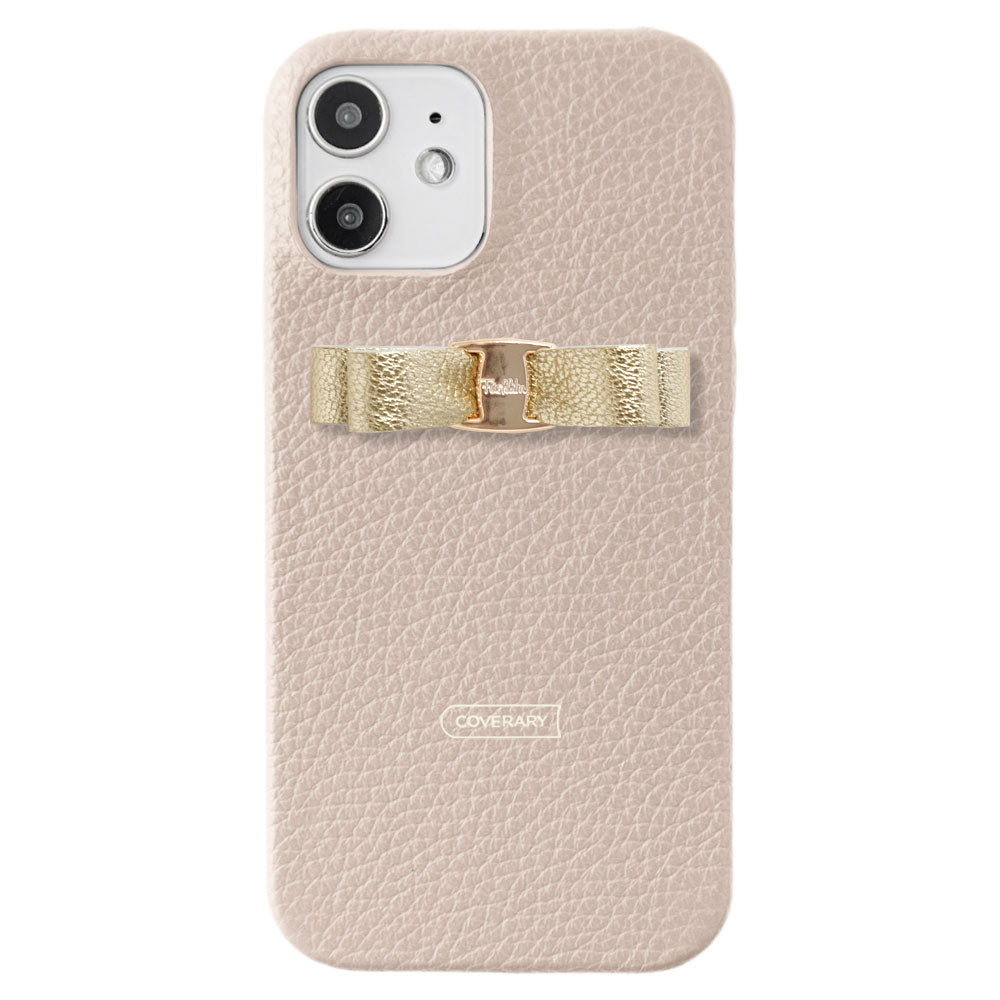 Genuine leather 32 colors Italian shrink leather shiny ribbon decoration back case iPhone series