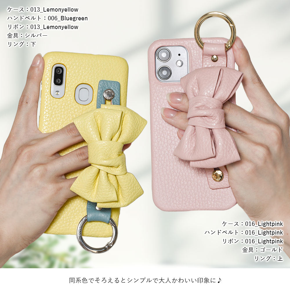 Genuine leather 32 colors Italian shrink leather double ribbon with hand belt back case AQUOS series