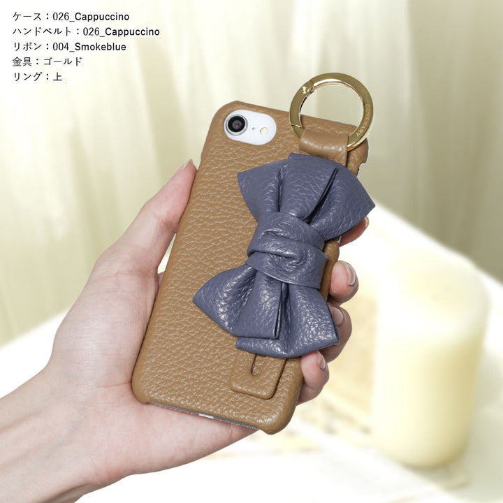 Genuine leather 32 colors Italian shrink leather double ribbon with hand belt back case AQUOS series