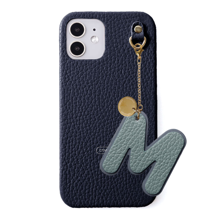 Genuine leather 32 colors Italian shrink leather BIG layer initial charm back case