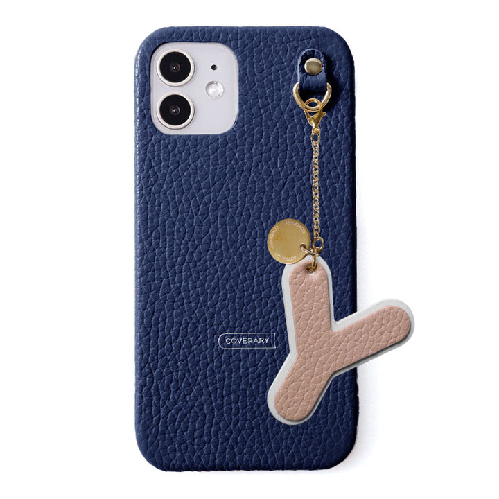 Genuine leather 32 colors Italian shrink leather BIG layer initial charm back case iPhone series