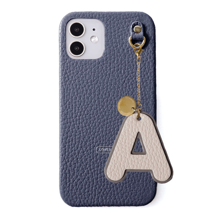 Genuine leather 32 colors Italian shrink leather BIG layer initial charm back case iPhone series