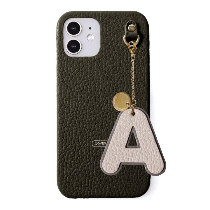 Genuine leather 32 colors Italian shrink leather BIG layer initial charm back case iPhone series