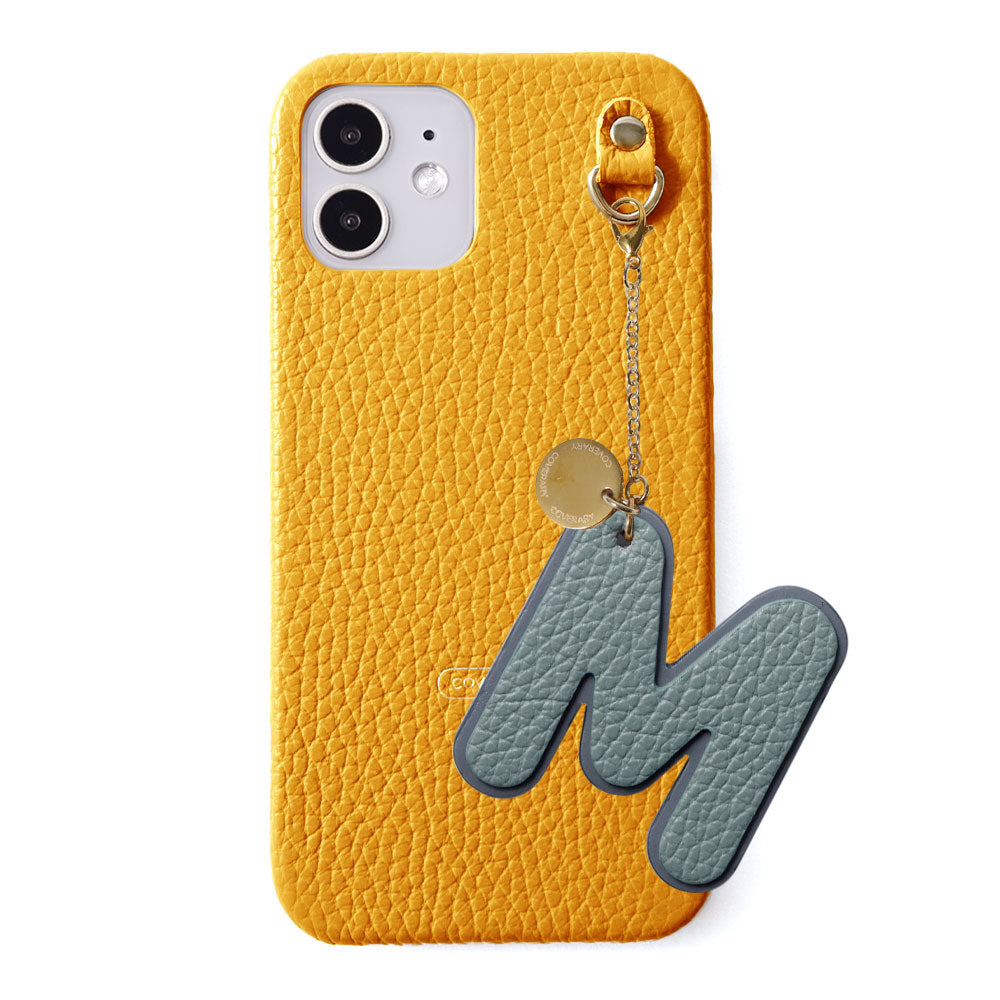 Genuine leather 32 colors Italian shrink leather BIG layer initial charm back case