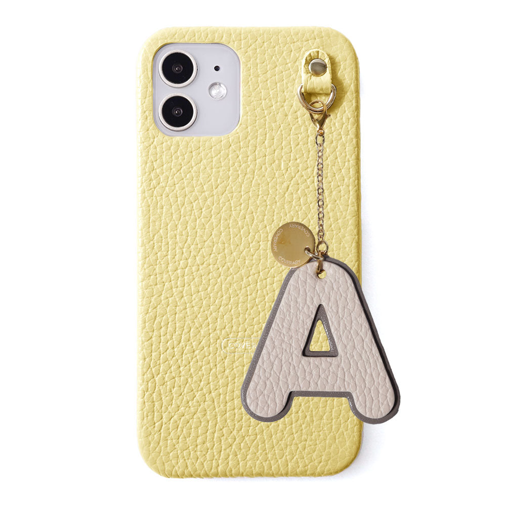 Genuine leather 32 colors Italian shrink leather BIG layer initial charm back case iPhone series