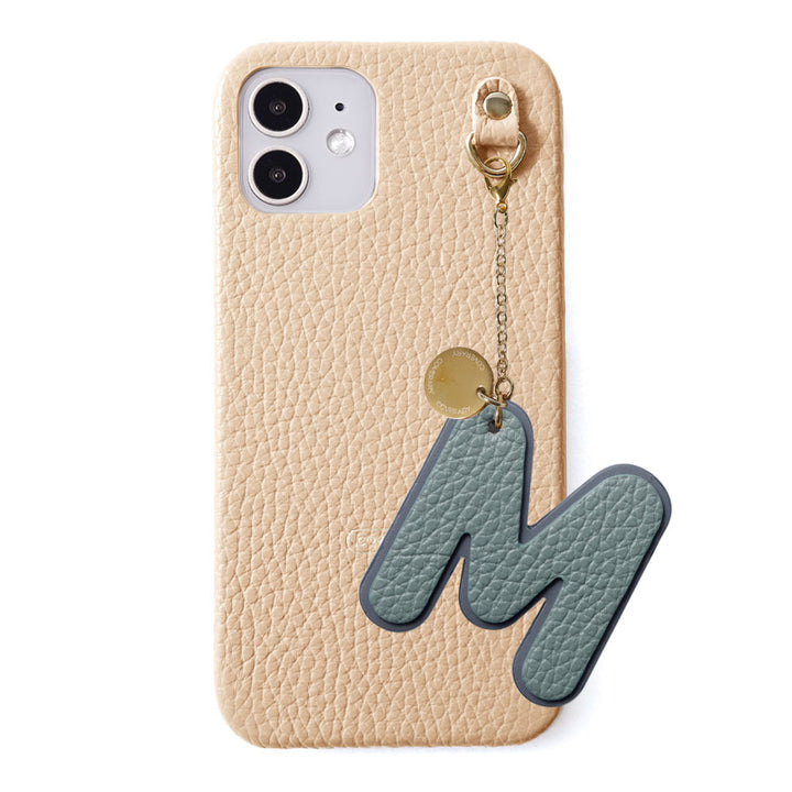 Genuine leather 32 colors Italian shrink leather BIG layer initial charm back case