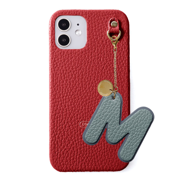 Genuine leather 32 colors Italian shrink leather BIG layer initial charm back case