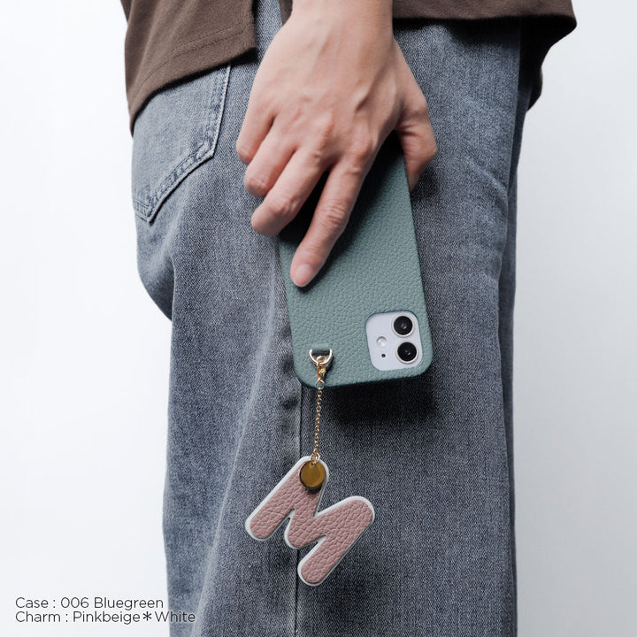 Genuine leather 32 colors Italian shrink leather BIG layer initial charm back case Google Pixel series