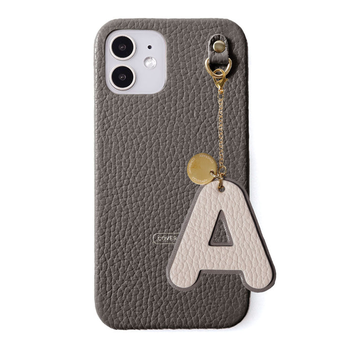 Genuine leather 32 colors Italian shrink leather BIG layer initial charm back case iPhone series