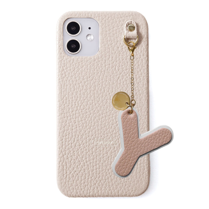 Genuine leather 32 colors Italian shrink leather BIG layer initial charm back case