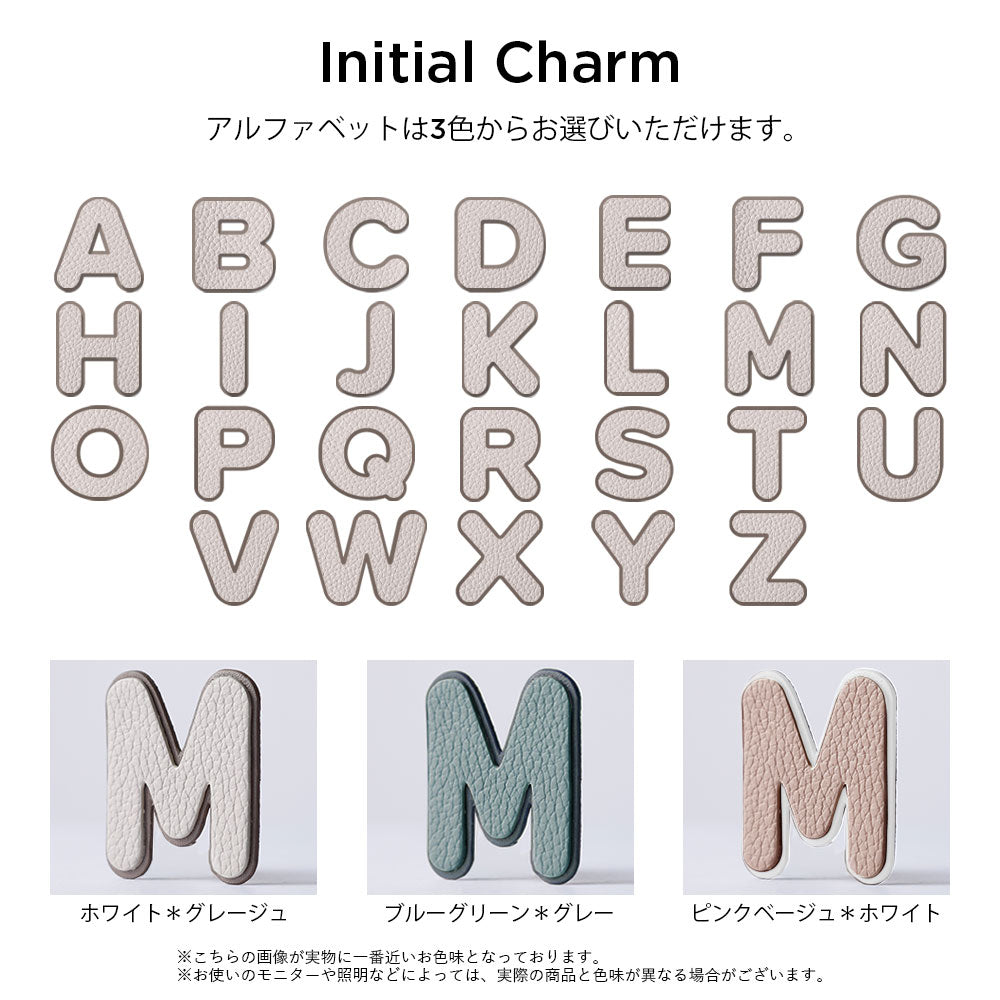 Genuine leather 32 colors Italian shrink leather BIG layer initial charm back case iPhone series