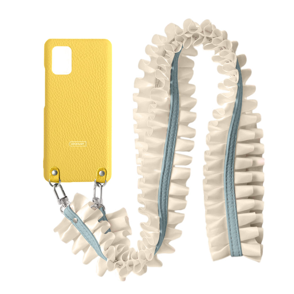 Cuir véritable 32 couleurs cuir italien grainé avec bandoulière à volants satinés coque arrière série Xperia