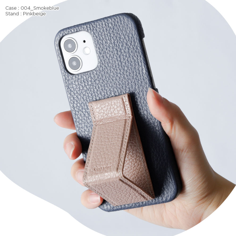 Genuine leather 32 colors Italian shrink leather with stand hand belt back case (adhesive type) AQUOS series